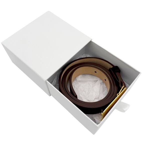 Heaven Mayhem Plate Belt in Gold and Chocolate Brown Suede Leather Size Small - Picture 7 of 7